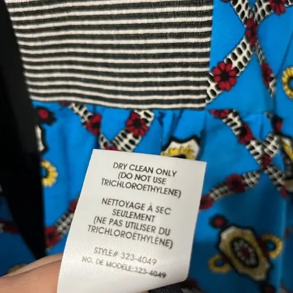 NANETTE LEPORE Border-Print Camisole Mini Dress, Blue Paisley, Size 4 - Picture 11 of 11